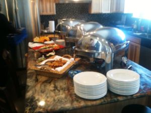 Catering set up in the kitchen