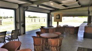 Patio seating in the Big Barn