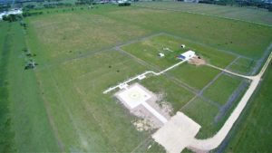 Aerial view of both ranges